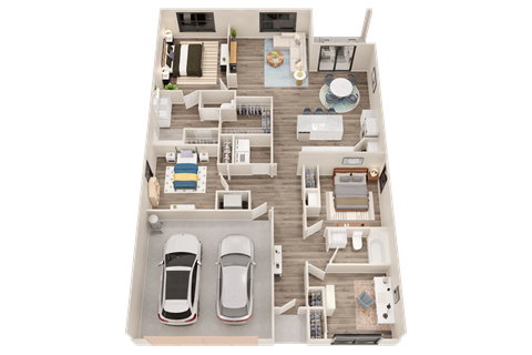 Floor plan for 4 beds, 2 baths, 1828 sqft